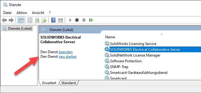 Collaborative Server neu starten
